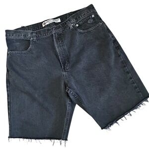 Vintage Harley Davidson Cutoff Shorts Mens 38 Black Upcycled Distressed